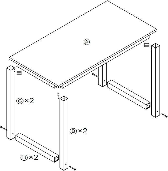 Decoholic 47 Inch Computer Desk, Home & Office PC Laptop Study Writing Table - Image 3