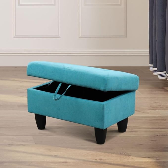 Light Blue L-Shaped 3-Piece Linen Sofa - Image 2