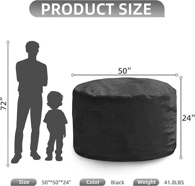 Hobestluk 5FT Bean Bag Chair Giant Bean Bag Chairs - Image 2