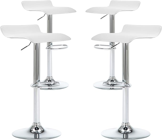 NOBPEINT Contemporary Chrome Air Lift Adjustable Swivel Bar Stool - Image 8