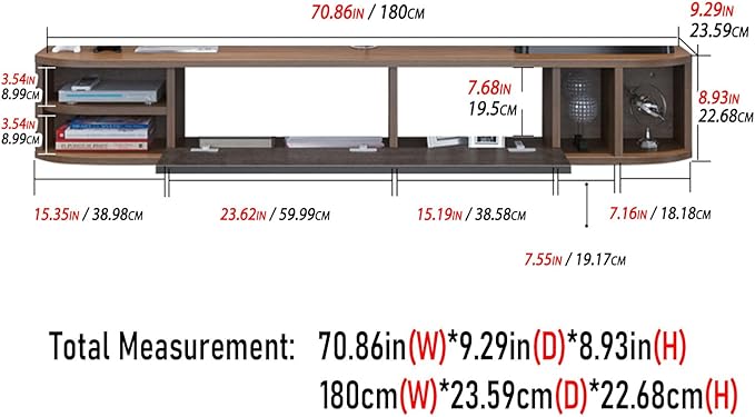 Pmnianhua Floating TV Stand, Modern Floating TV Console, Wall Mounted TV Cabinet - Image 5