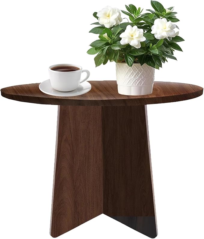 Wood Side Table, Round End Tables Living Room, Small Round Side Table by Unknown