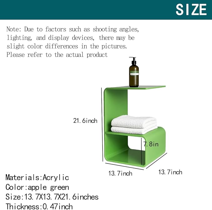 Acrylic End Table for Nightstand, Bedside Table for Bedroom.Side Tables for - Image 2