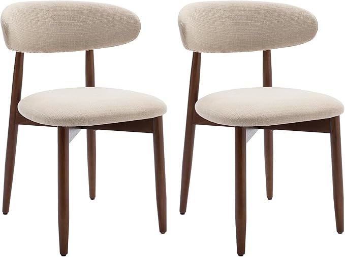COLAMY Wooden Dining Chairs Set of 2, Modern Fabric Upholstered Kitchen Side - Image 8