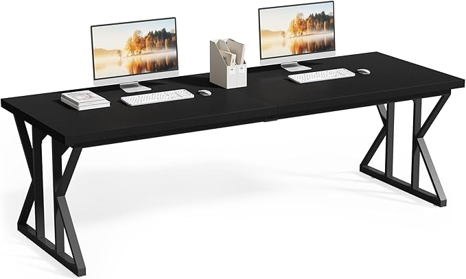 LITTLE TREE 78.7 Inch Large Executive Desk, Extra Long Computer Office Desk by LITTLETREE