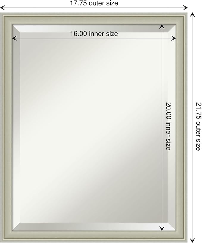 Amanti Art Silver Bathroom Mirror - Image 4