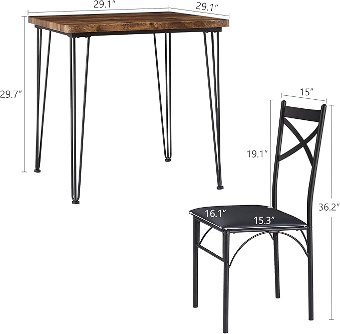 VECELO Kitchen Dining Room Table Set - Image 7