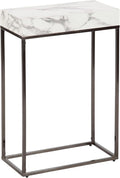 Kate and Laurel Karlsen Modern Faux Marble and Metal Narrow Side Table by KateandLaurel