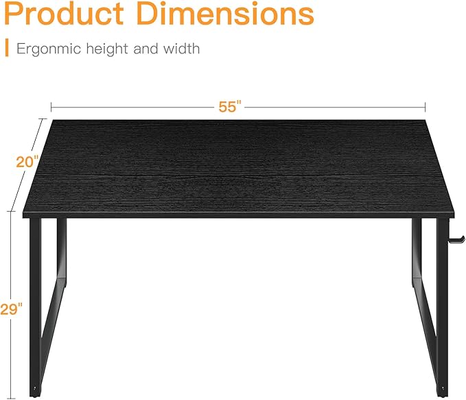 Coleshome 55 Inch Computer Desk, Modern Simple Style Desk - Image 3