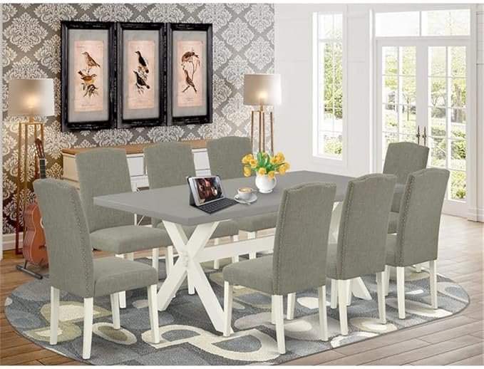 East West Furniture X097EN206-9 9 Piece Kitchen Table Set Includes a Rectangle - Image 2