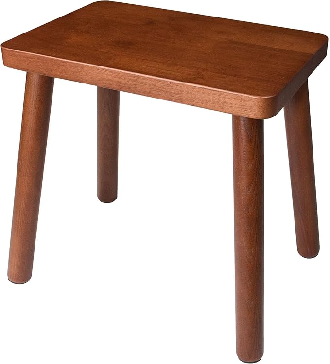 13.4inch Wooden Step Stool for Adults, Small Wooden Stool by GZQXHOME