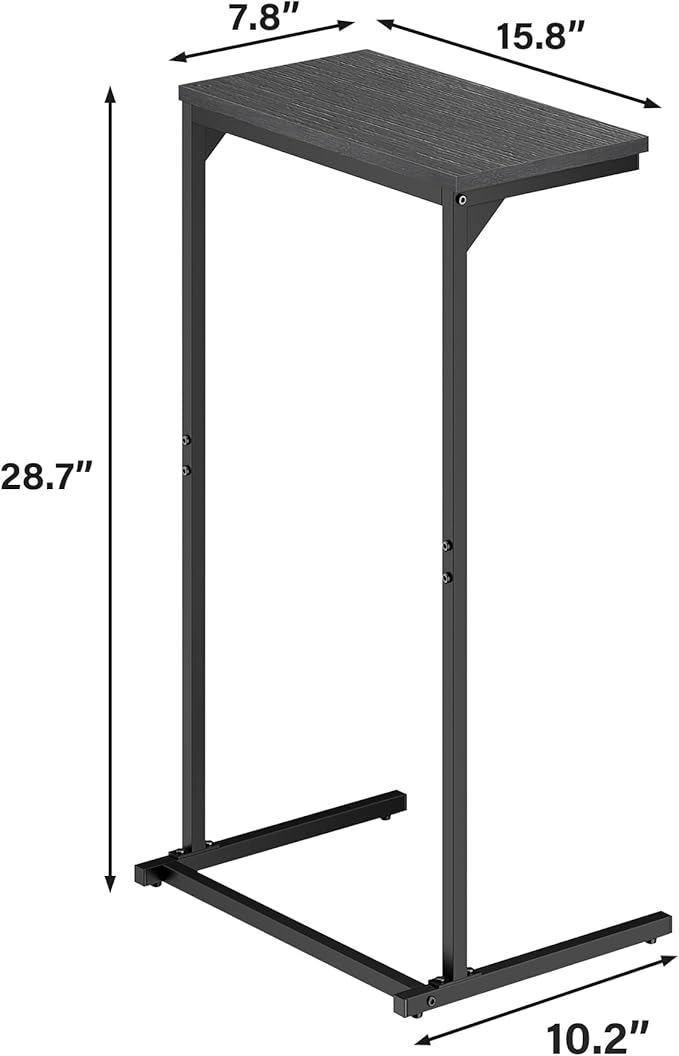 TUTOTAK C Shaped End Table, Small Side Table, 28.7 inch Tall Couch Table - Image 7