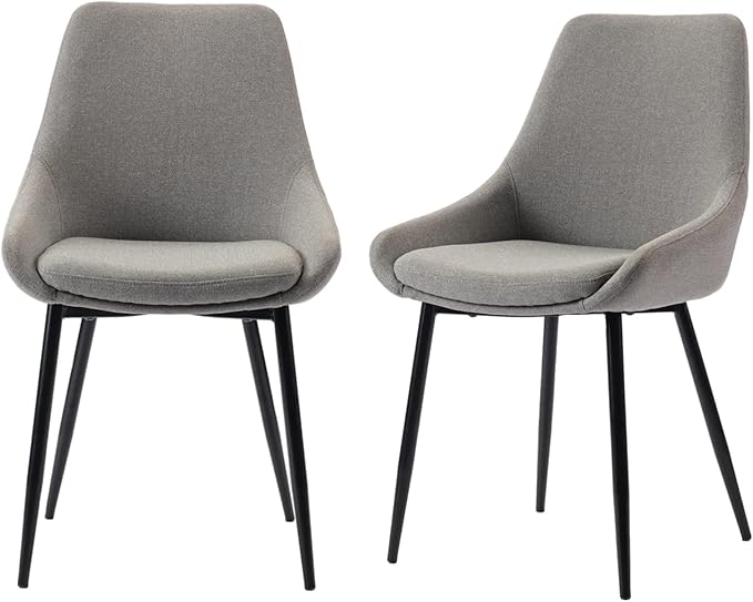 Modern Dining Chairs Set of 2, Shell Upholstered Chair by DYCHILHOME
