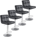 Sweetcrispy Bar Stools Set of 4, Armless PU Leather Adjustable Swivel Barstools by Sweetcrispy