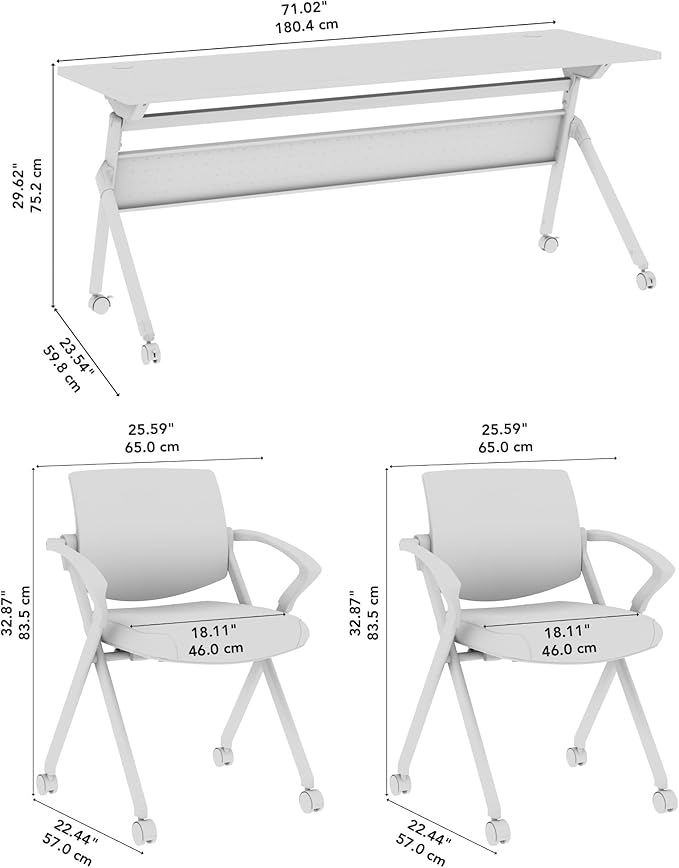 Bush Business Furniture Folding Training Table Set - Image 7