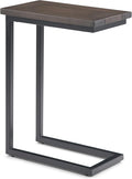SIMPLIHOME Skyler 18-inch Wide Solid Mango/Metal Industrial C-Shaped End Table by SimpliHome