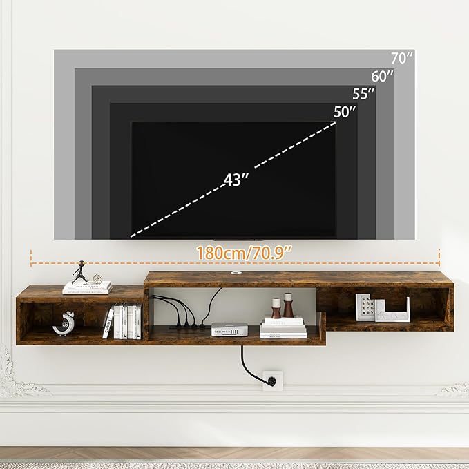IBUYKE 71" Floating TV Stand Wall Mounted - Image 2