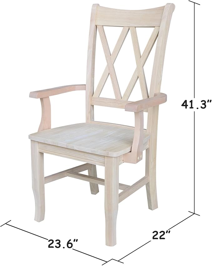 Solid Wood Double X-Back Dining Chair - Image 3