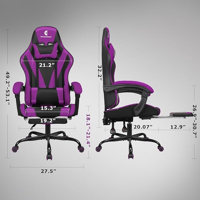 Gaming Chair with Linkage Armrest & Footrest, High Back Video Gaming Chair - Image 3