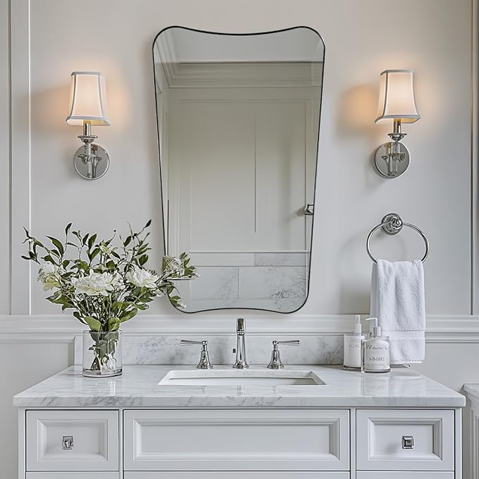 ANDY STAR Brushed Nickel Mirror 24x40 Inch, Large Decorative Mirror in - Image 5