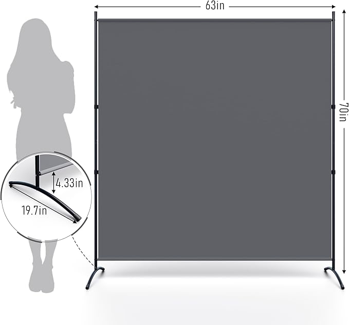 Room Divider Folding Privacy Screens, Portable Room Divider Panel 3 Panel - Image 5