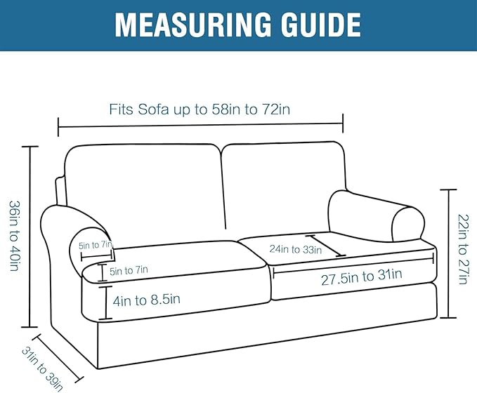 H.VERSAILTEX Sofa Cover 3 Piece T Cushion Loveseat Slipcovers Thick Velvet - Image 2