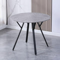 Round Dining Table with Metal Legs, 35.5 in Modern Kitchen Table Dining Room by NIERN
