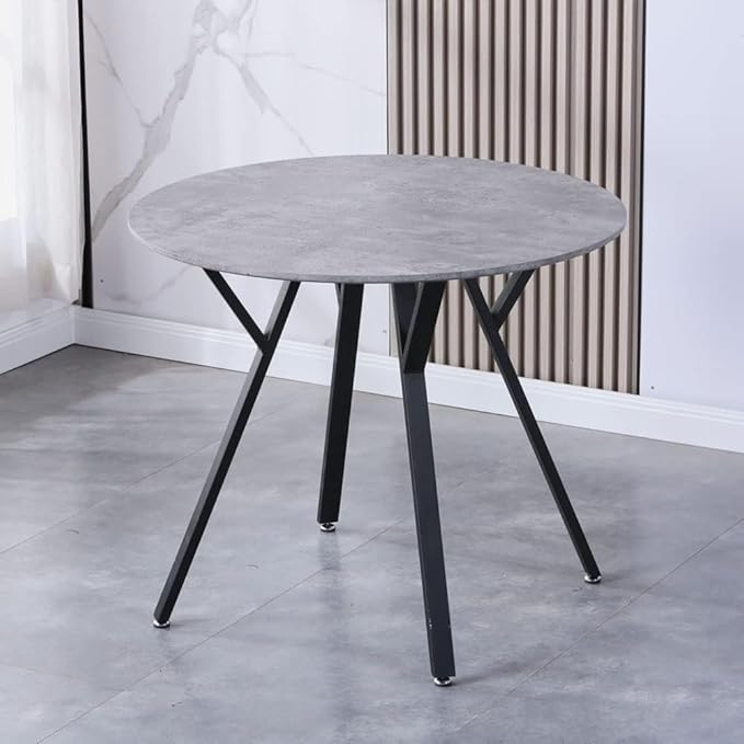 Round Dining Table with Metal Legs, 35.5 in Modern Kitchen Table Dining Room by NIERN