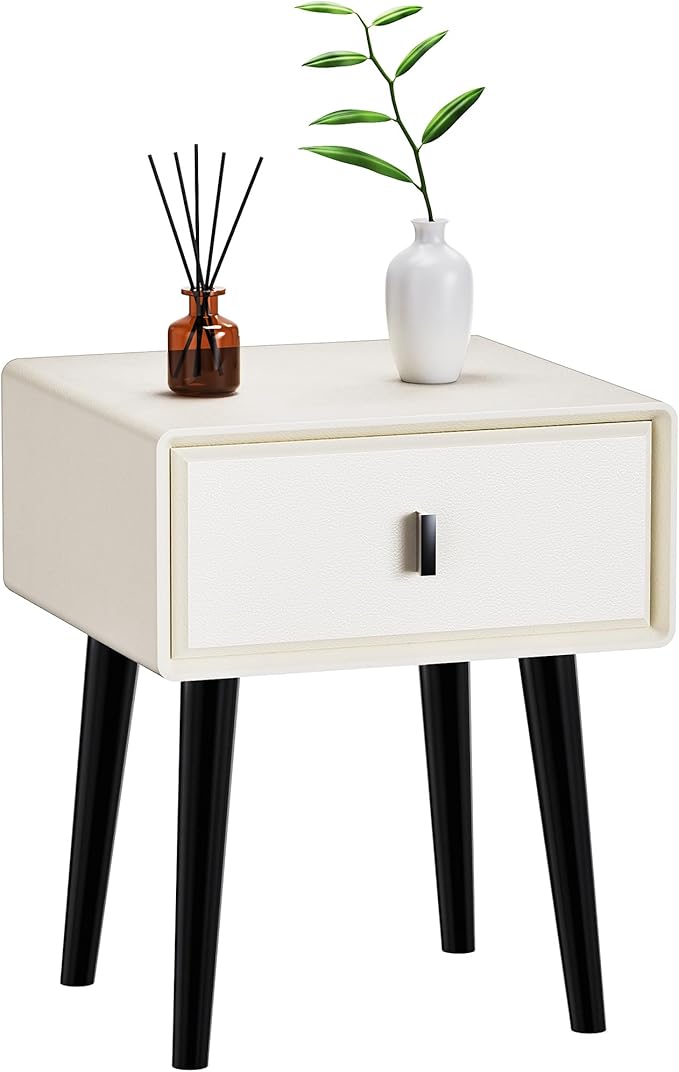 VICITON Nightstand, Fully Assembled Bedside Cabinet Mid Century Night Stand by Unknown