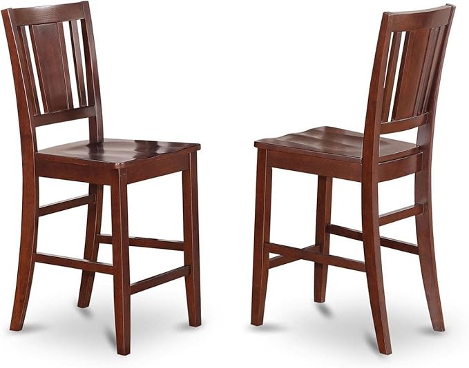East West Furniture EDBU5-MAH-W 5 Piece Kitchen Counter Set Includes a Round - Image 3