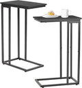 C-Shaped End Table, TV Tray Set of 2, Couch Side Laptop Desk, by fusehome