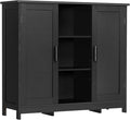 Iwell Storage Cabinet with 2 Doors and 4 Storage Shelves, Bathroom Cabinet by IWELL