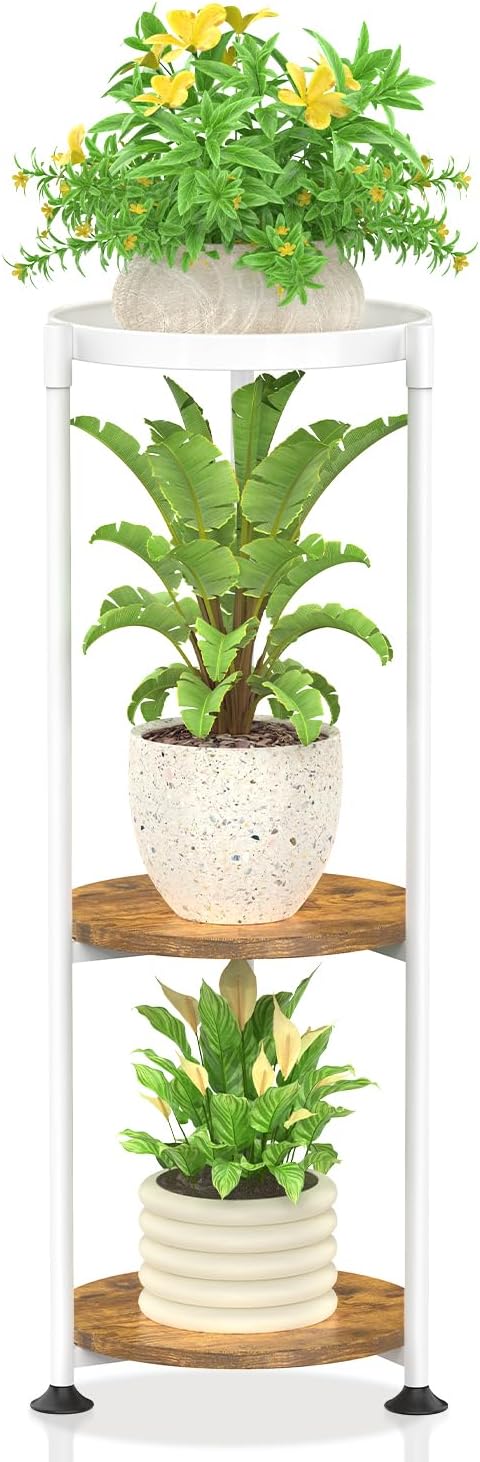 KMOTASUO 3 Tier White Plant Stand Indoor by KMOTASUO