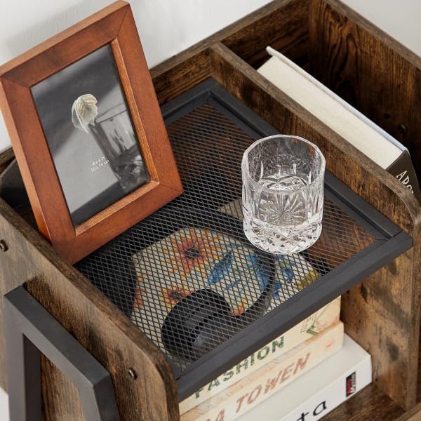 VECELO Nightstand Industrial End Table, Bedside Table - Image 7