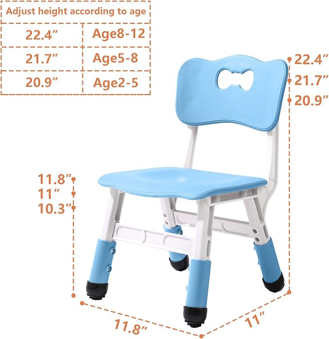 4 Piece Kids Chair Set 3 Levels Adjustable Stackable Kids Chairs Ideal - Image 2