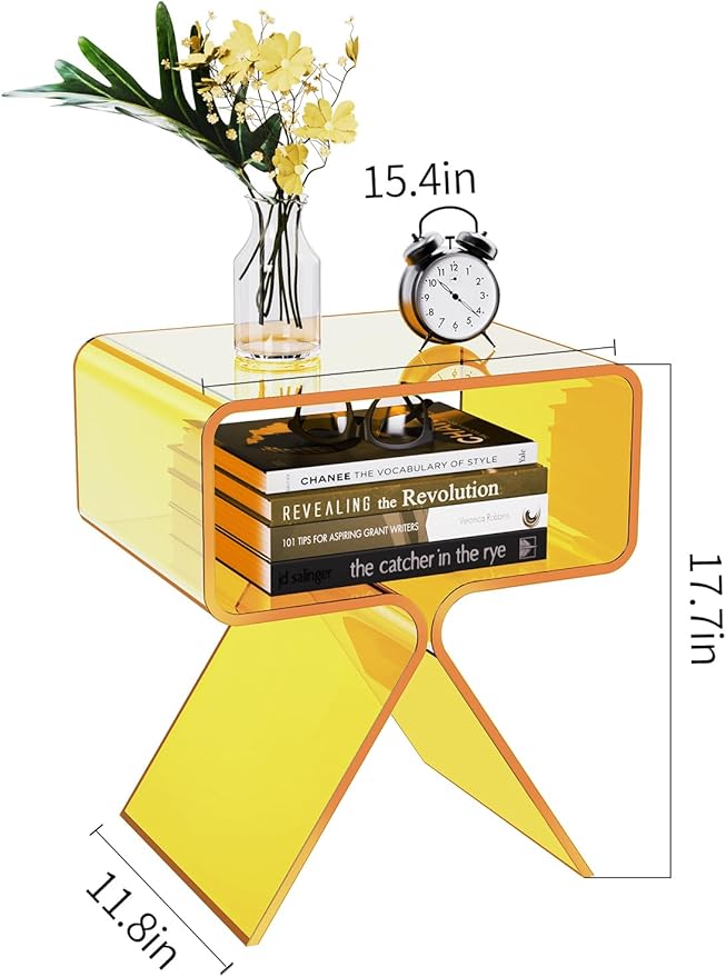 Acrylic Nightstand Side Table Modern Design Clear Home Decor Display End Table - Image 3