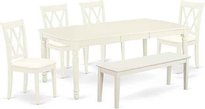 East West Furniture DOCL6-LWH-C 6 Piece Modern Dining Table Set Contains a by EastWestFurniture