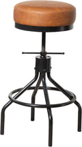 Industrial Bar Stools Adjustable Swivel Round Barstools Modern PU Leather by Unknown