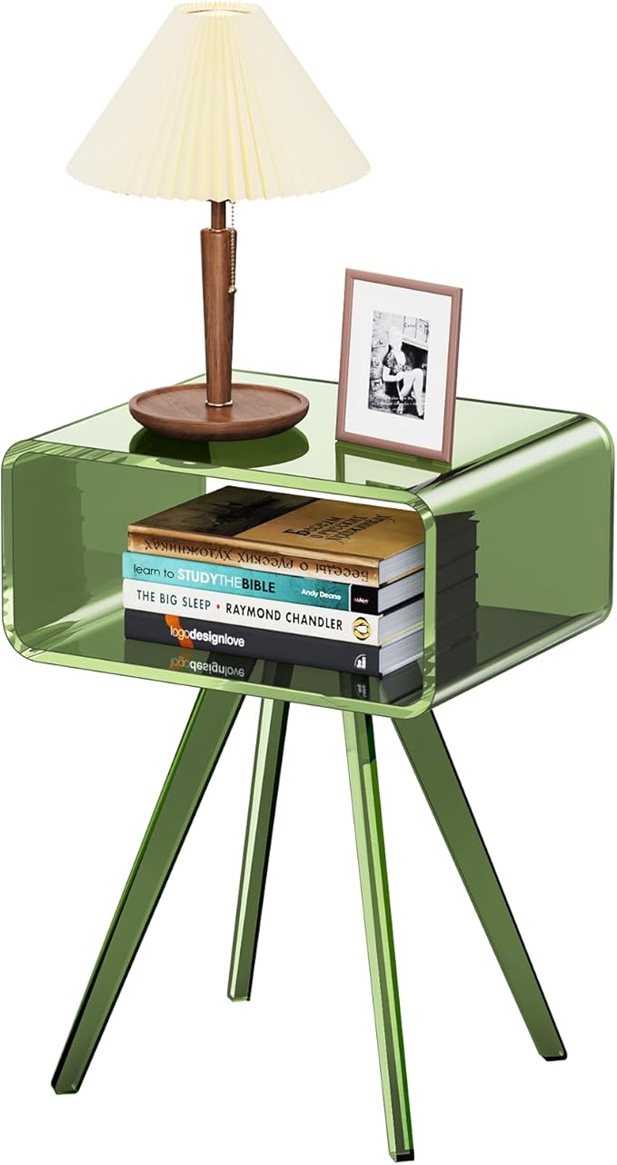 Acrylic Side Table, Acrylic Nightstand Bedside Table by AcrylicFurnitureHomeDecor