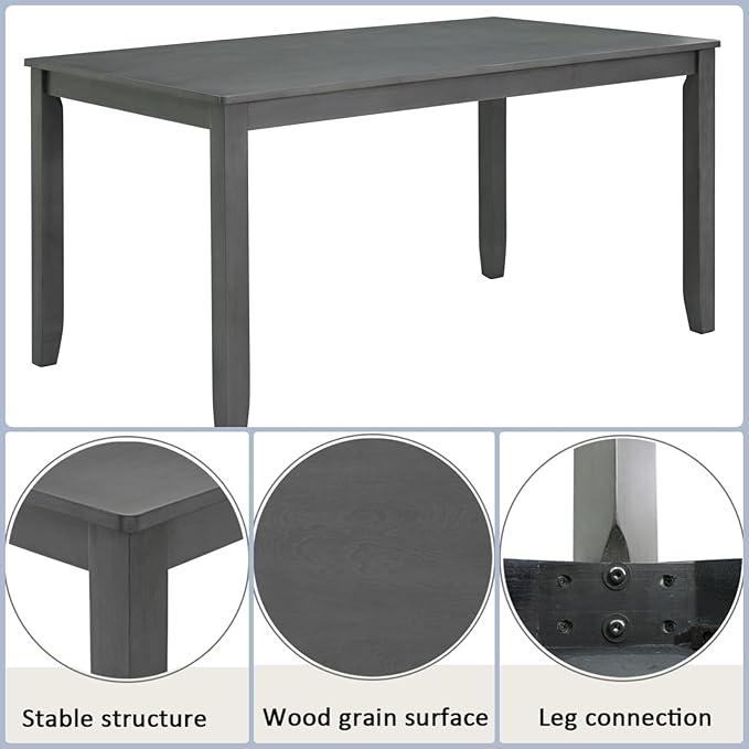 Dining Table Set for 5, 6-Piece Kitchen Table & Chairs Set - Image 7