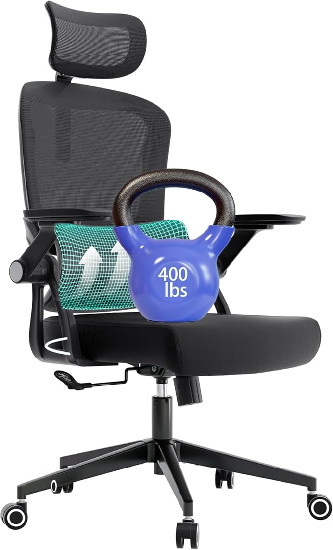 Big and Tall Ergonomic Office Chair - 400LB Comfy Desk Chairs - Image 8