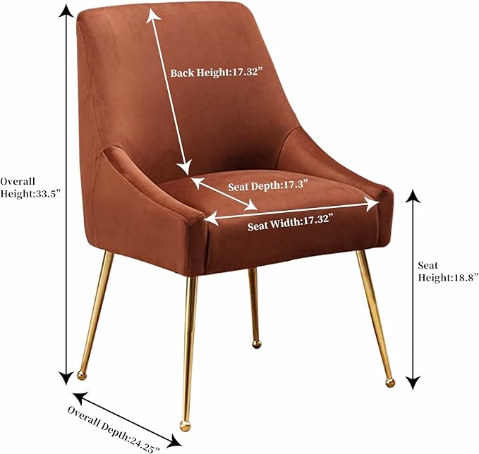 Modern Velvet Dining Chairs Set of 2, Contemporary Upholstered Furniture - Image 3
