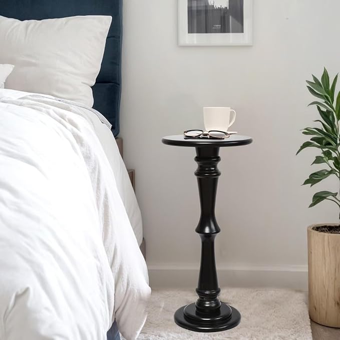 SwallowLiving Small Round Side Table, Tall End Tables Living Room, Narrow Night - Image 2