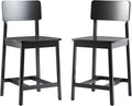 Walker Edison 2-Piece Minimalist Solid Wood Counter Stool by WalkerEdison