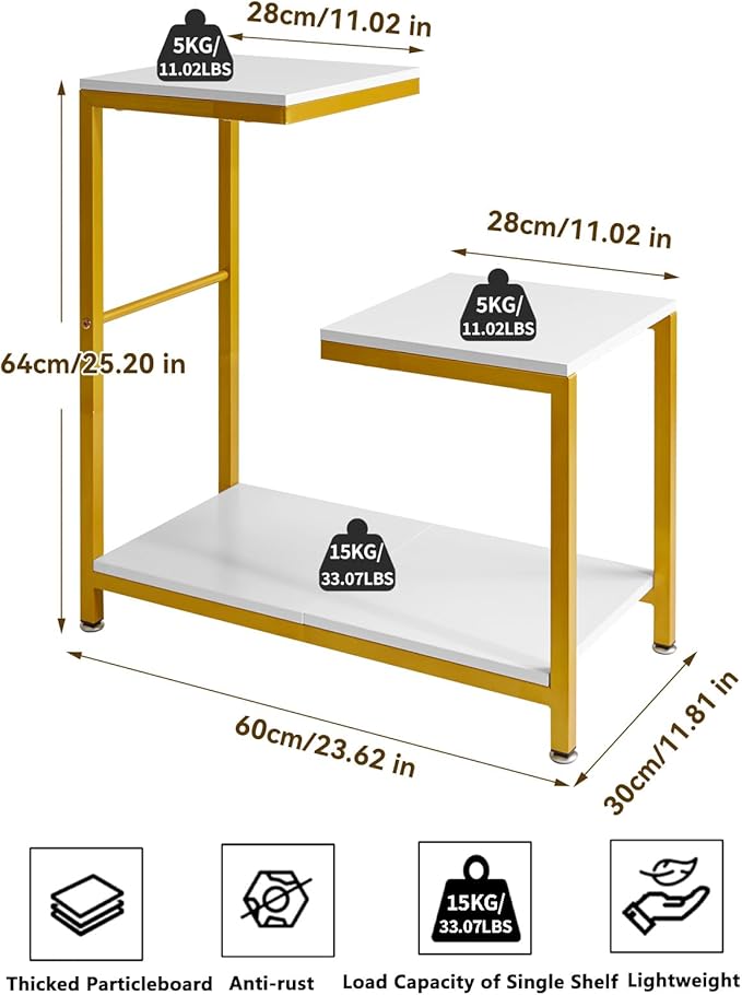 G-Shaped End Table for Living Room, Sofa Table Corner Tables, Nightstand - Image 3