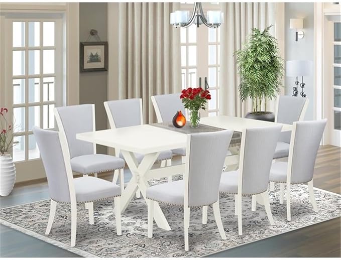 East West Furniture X027VE005-9 9 Piece Dining Room Table Set Includes a - Image 2
