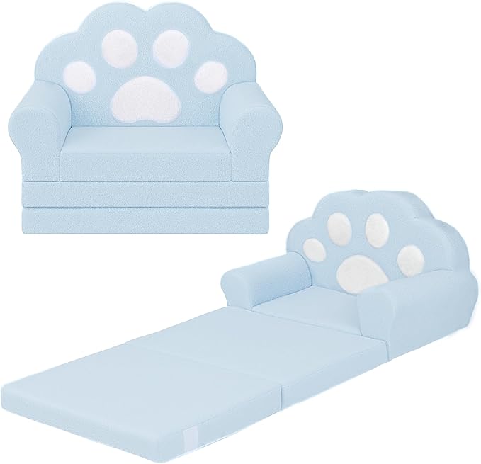 MONKISS Cat Paw Kids Couch, Toddler Chairs Comfy, Toddler Couch Bed Fold Out by MONKISS