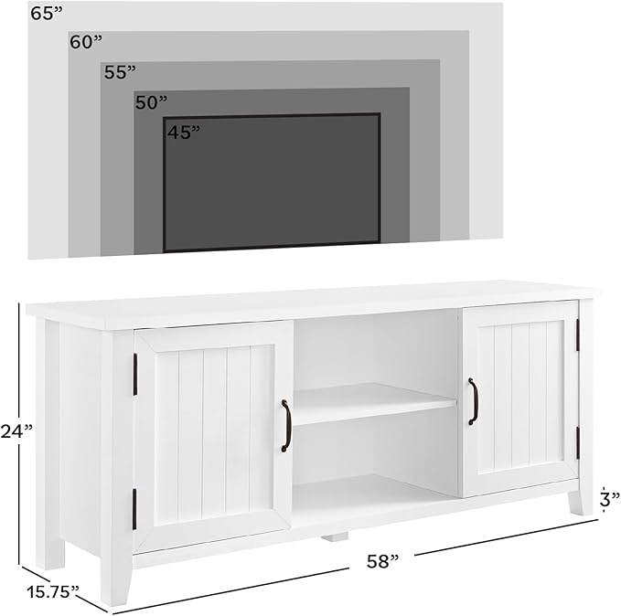 Walker Edison Buren Classic Grooved Door TV Stand - Image 3