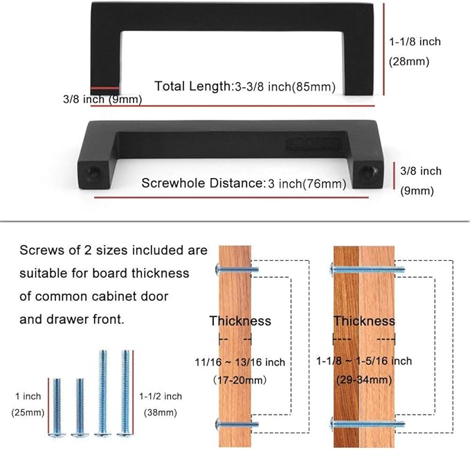 KOOFIZO Solid Square Bar Cabinet Handle - Image 7
