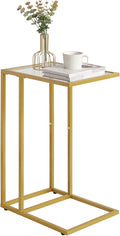YMYNY C-Shaped End Table, Tempered Glass Sofa Side Table, nightstand by High-qualityhomefurnishing